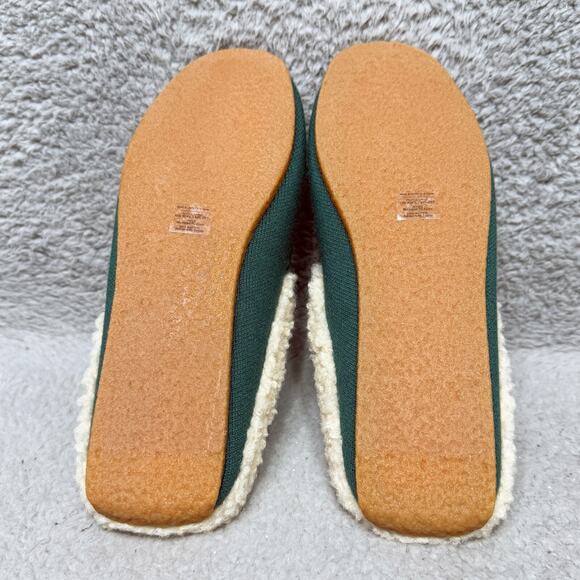Rothy's The Scuff Slipper Womens Size 6 Shoes Holly Green Wool Blend Sherpa - Picture 9 of 11